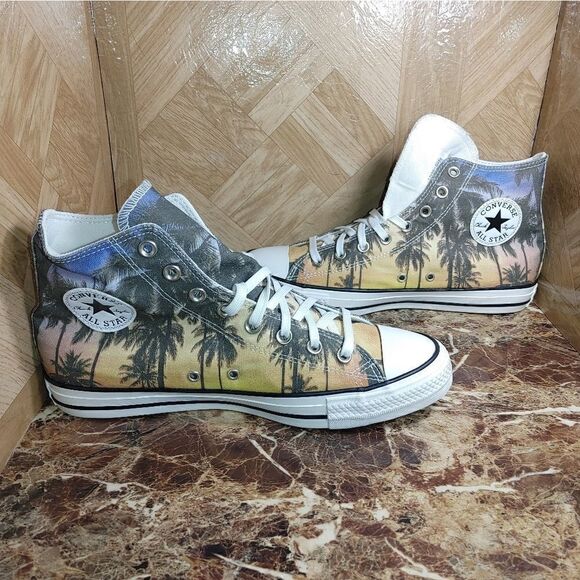NEW Converse women's All star Chuck taylor palm tree yellow shoe size 10.5 - Picture 7 of 12